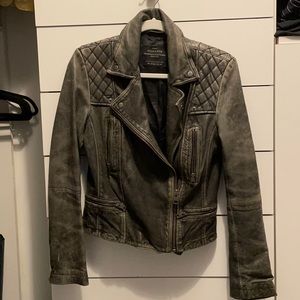 AllSaints Cargo Leather Biker Jacket